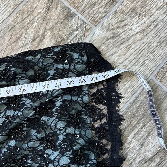 Adrianna Papell Eyelet Lace, Beaded and Sequin Details, Black Blue, Size US 12 - Picture 9 of 12